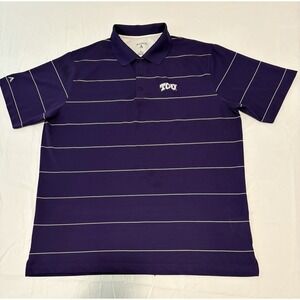 TCU HORNED FROG Antigua Polo Golf Shirt Mens XL 100% Polyester  Short Sleeve